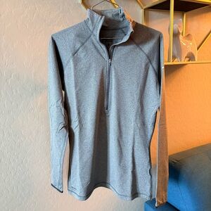 Nike Pro Gray half Zip mock neck long sleeve compression top size large L